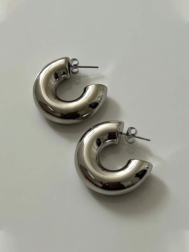 Seame - Chunky Hoops silver