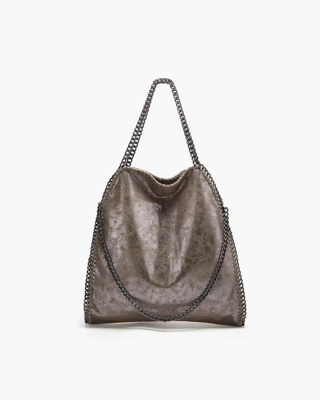 SEAME - Emma - Large Handbag with Elegant Chain Handle for Women Grey