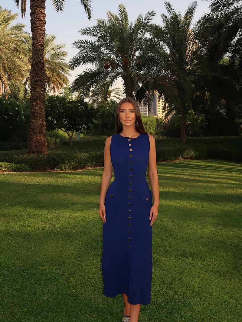 Seame - Georgia Maxi Dress Navy S