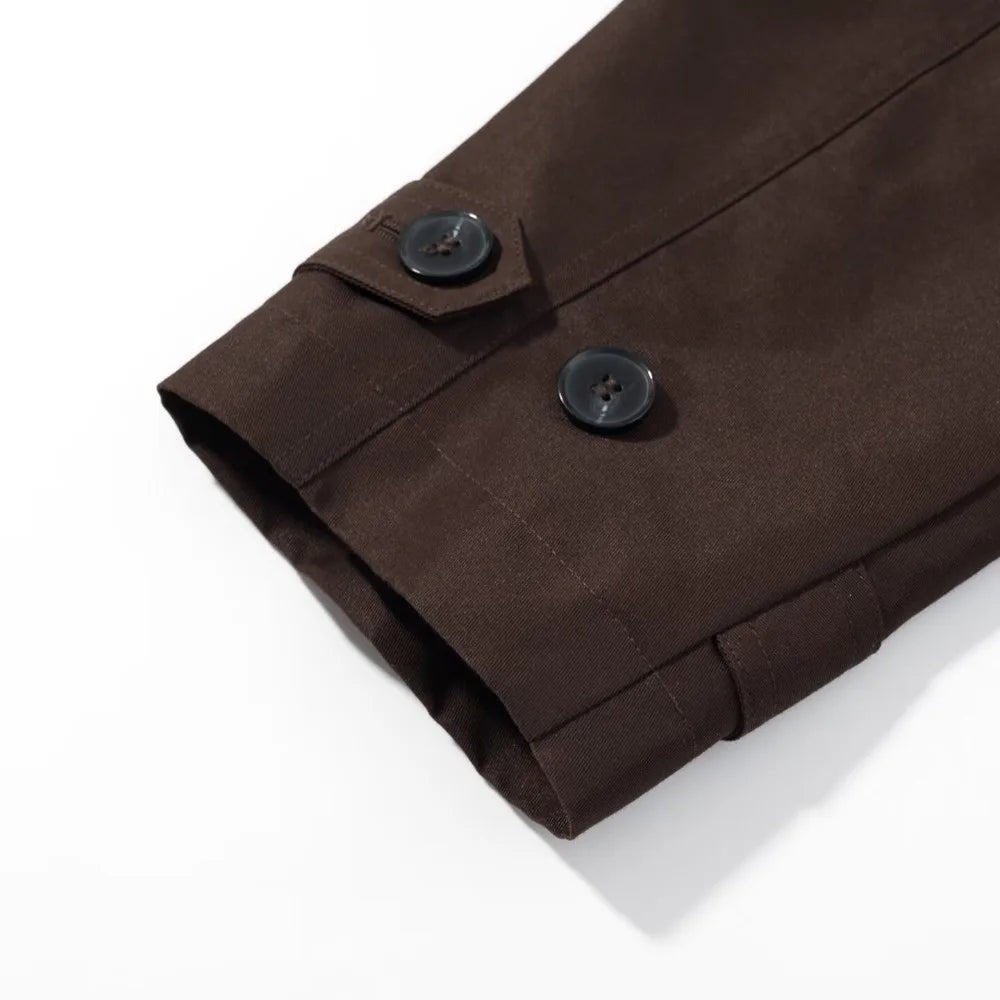 SEAME - Katrina Cropped Trench Coat Brown S