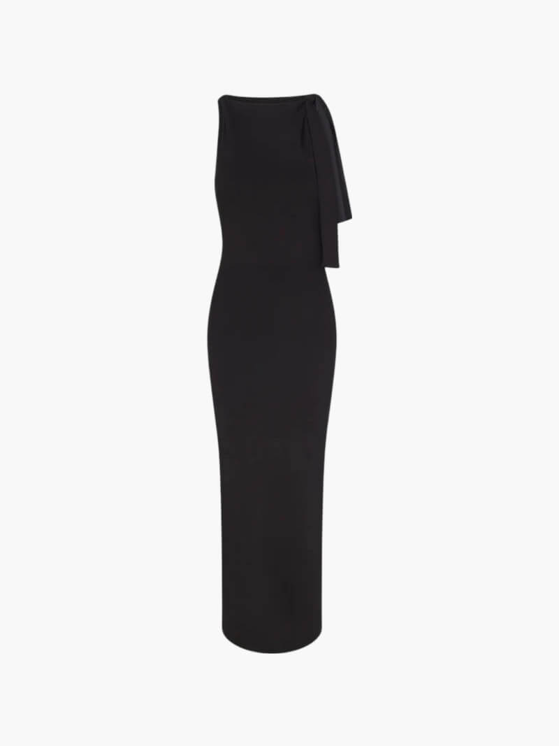 Seame - Kylie knotted maxi dress Black S