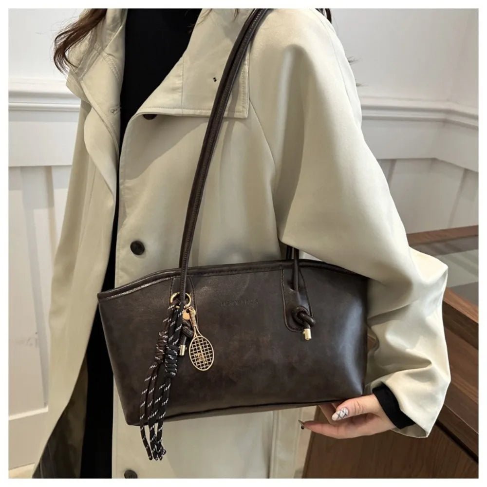 SEAME - Lucy - Shoulder Bag for Women, Large Capacity vegan Leather Fashion Handbag White