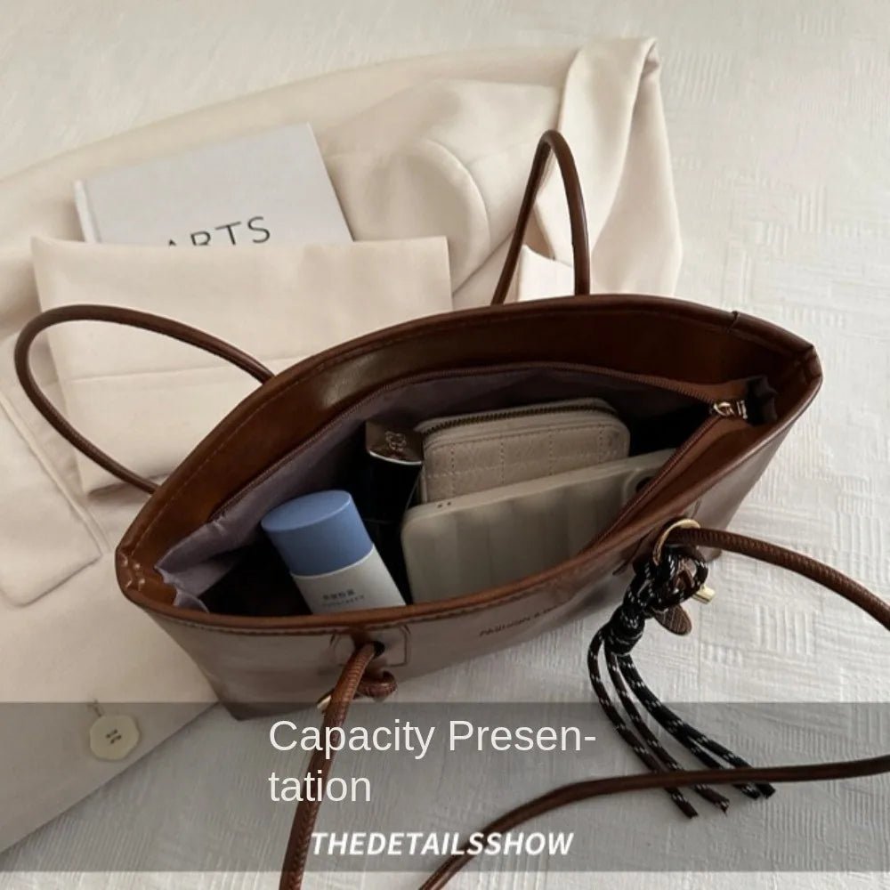 SEAME - Lucy - Shoulder Bag for Women, Large Capacity vegan Leather Fashion Handbag White