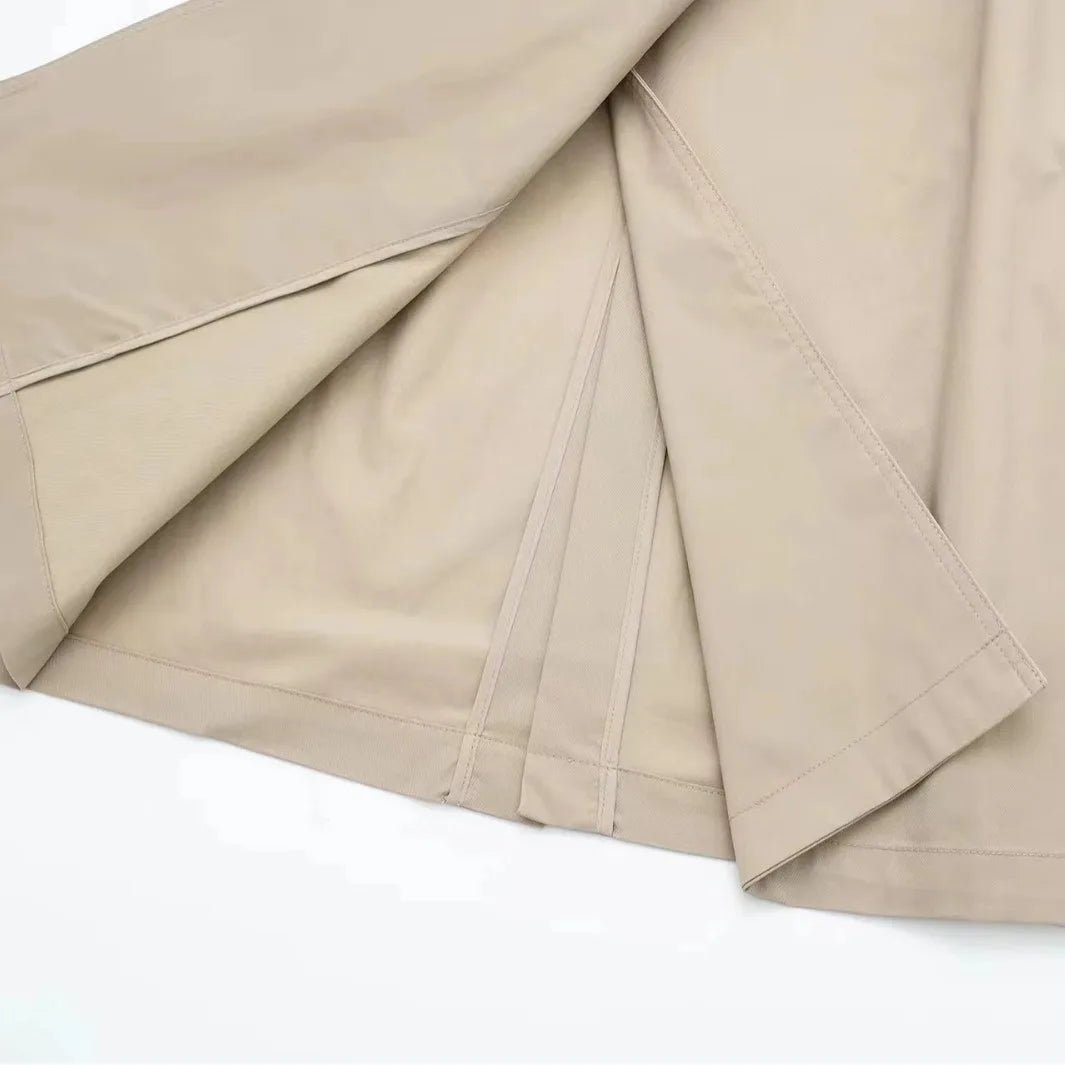 SEAME - Marielle Trench Coat Women, Classic Double - Breasted Design with Belt Creme XS
