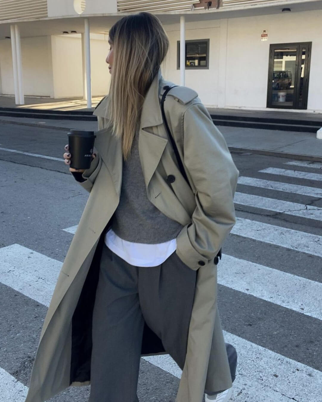 SEAME - Marielle Trench Coat Women, Classic Double - Breasted Design with Belt Creme XS