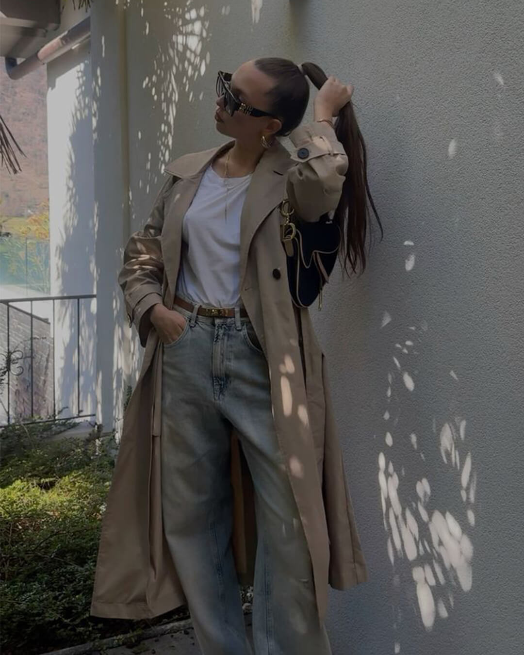 SEAME - Marielle Trench Coat Women, Classic Double - Breasted Design with Belt Creme XS