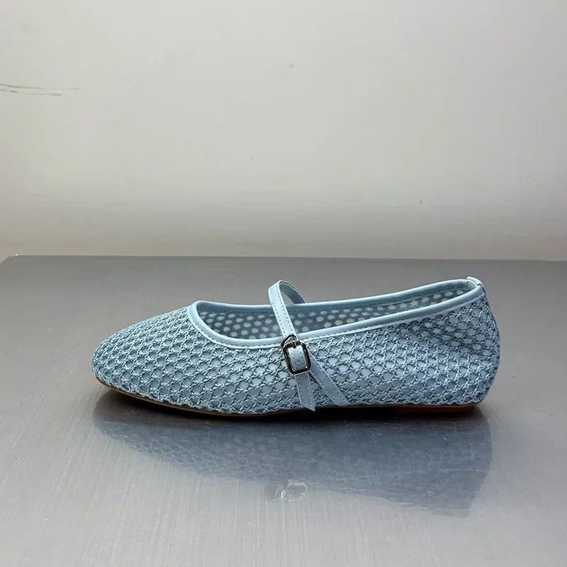 SEAME - Sabrina Mesh Ballet Flats Blue 35