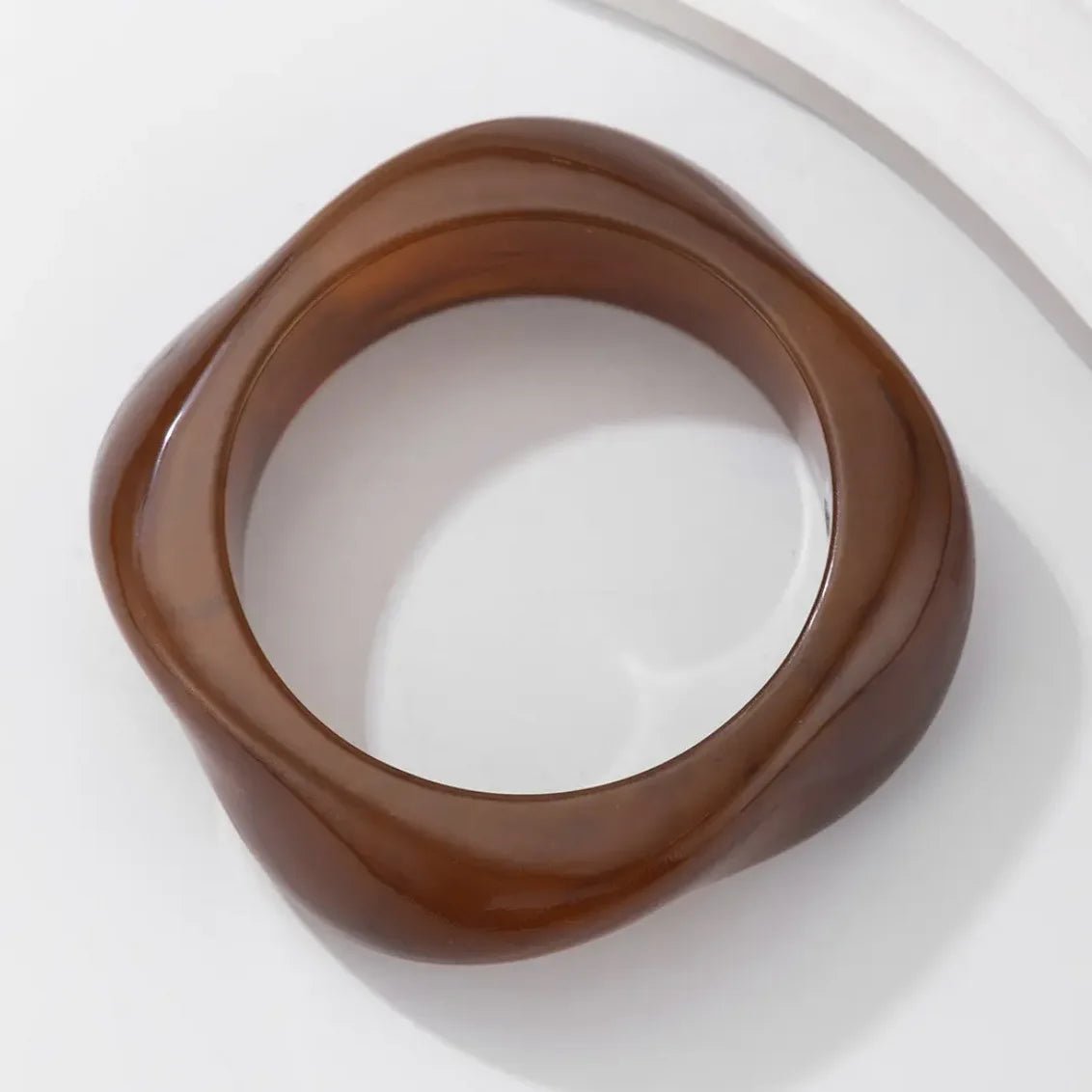 SEAME - SEAME - Geometric Acrylic Bangles for Women - Trendy Fashion Jewelry Brown