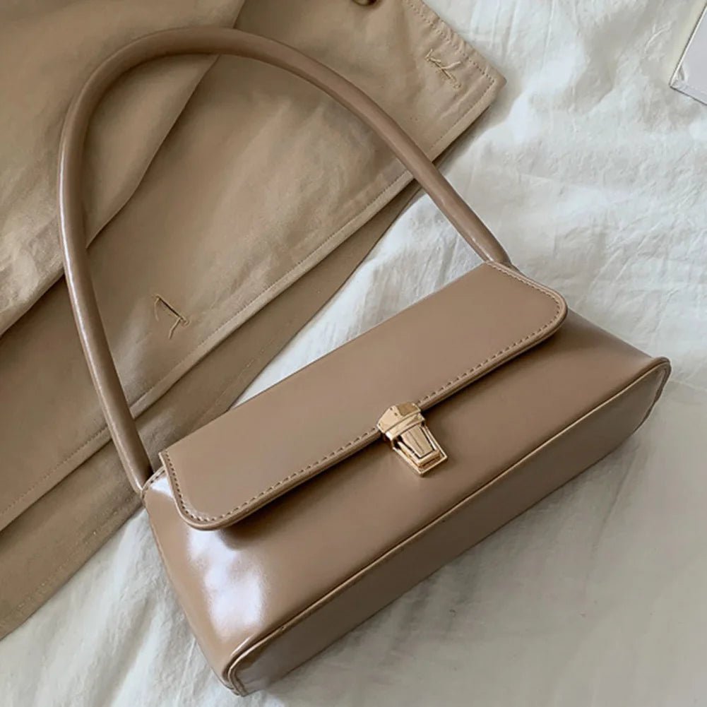 SEAME - SEAME Women's Handbag - Vintage Vegan Leather Shoulder Bag for Casual Use Beige