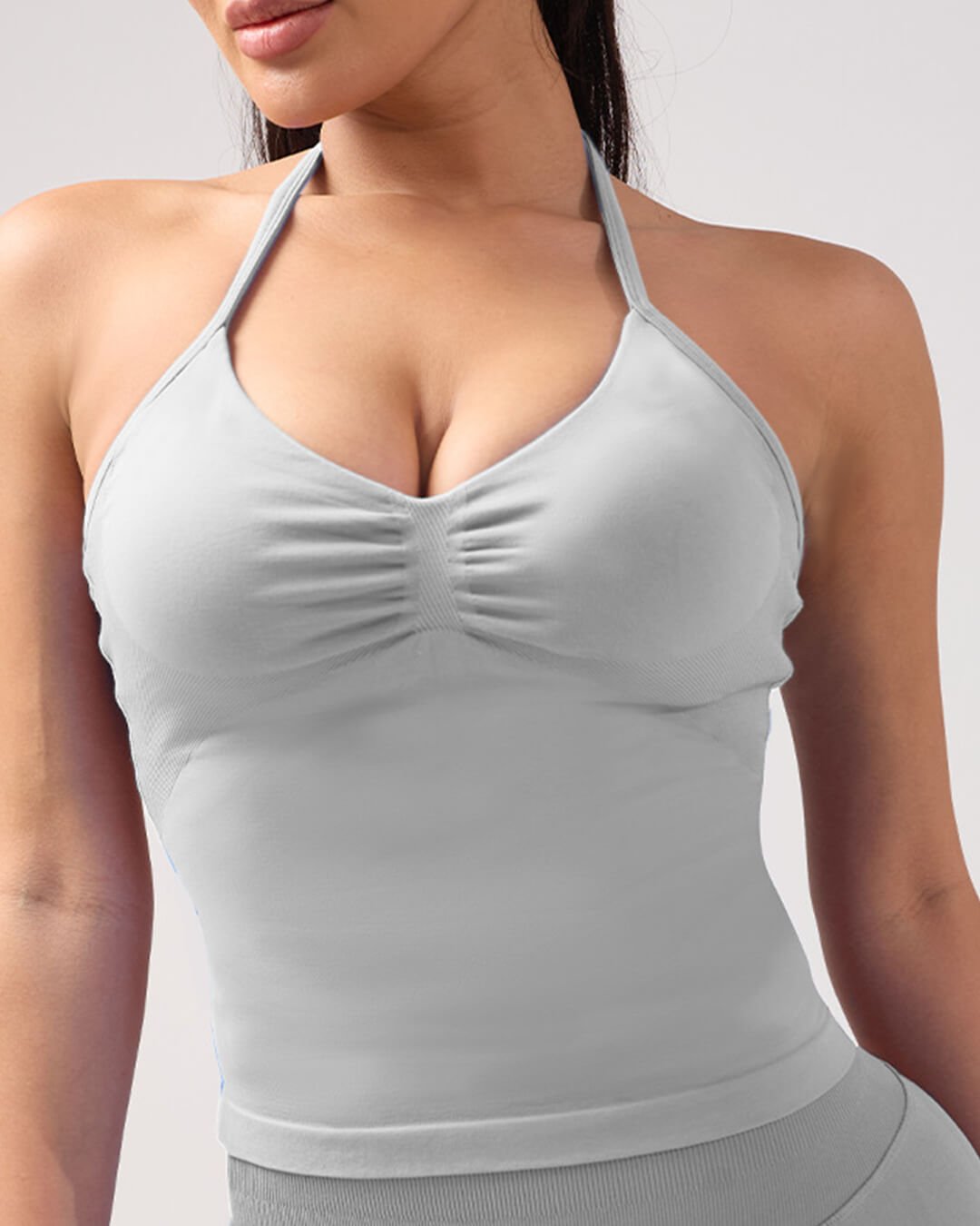 SEAME - Seame Women's Sports Top - Longline Strappy Gym & Running Tank Top Grey XS