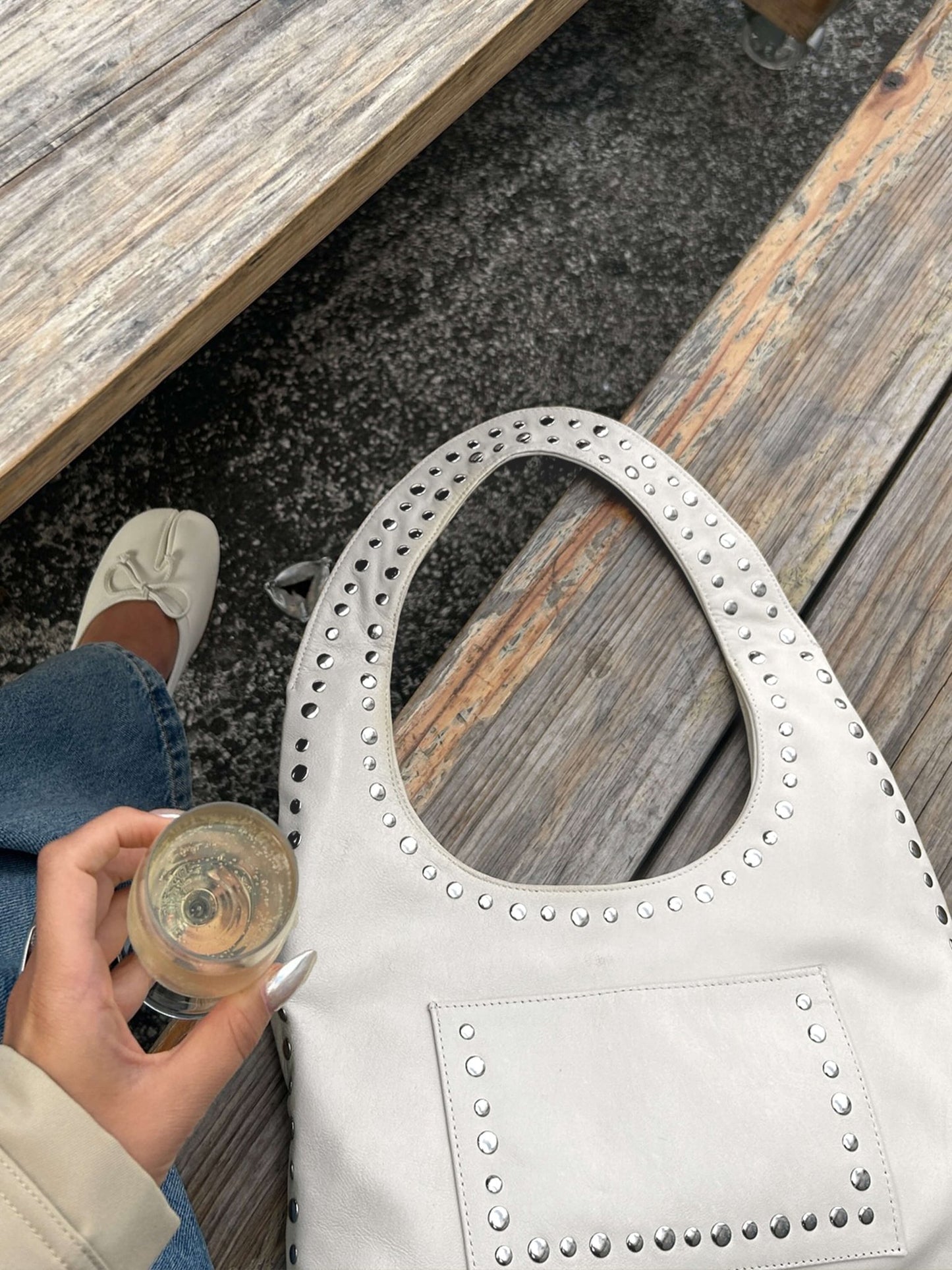 Seame - Stefani Studded Tote Bag Black Regular
