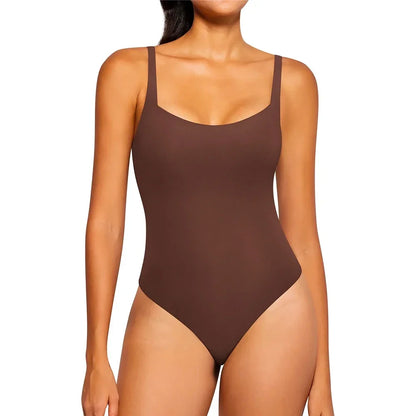 Schwarzer Shapewear-Body für Damen – Ärmelloses Tanktop mit eckigem Ausschnitt und figurformender Wirkung