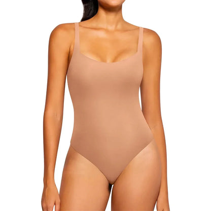 Schwarzer Shapewear-Body für Damen – Ärmelloses Tanktop mit eckigem Ausschnitt und figurformender Wirkung