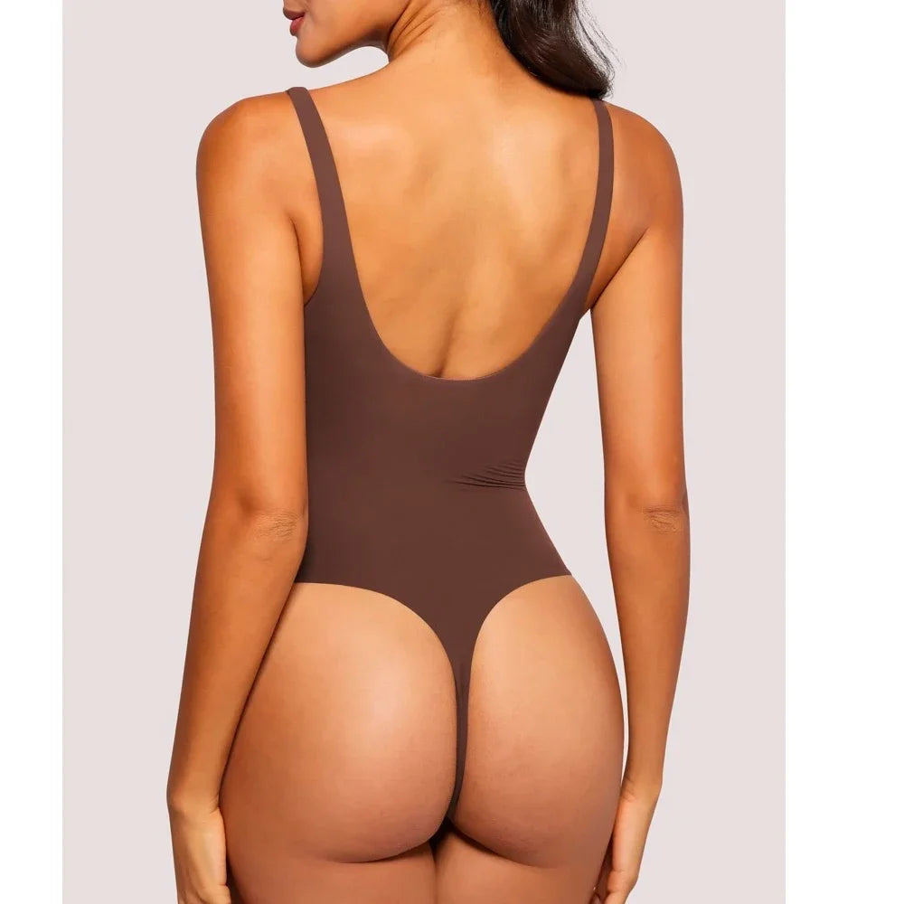 Schwarzer Shapewear-Body für Damen – Ärmelloses Tanktop mit eckigem Ausschnitt und figurformender Wirkung