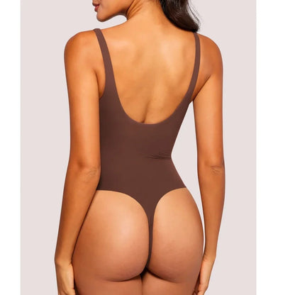 Schwarzer Shapewear-Body für Damen – Ärmelloses Tanktop mit eckigem Ausschnitt und figurformender Wirkung