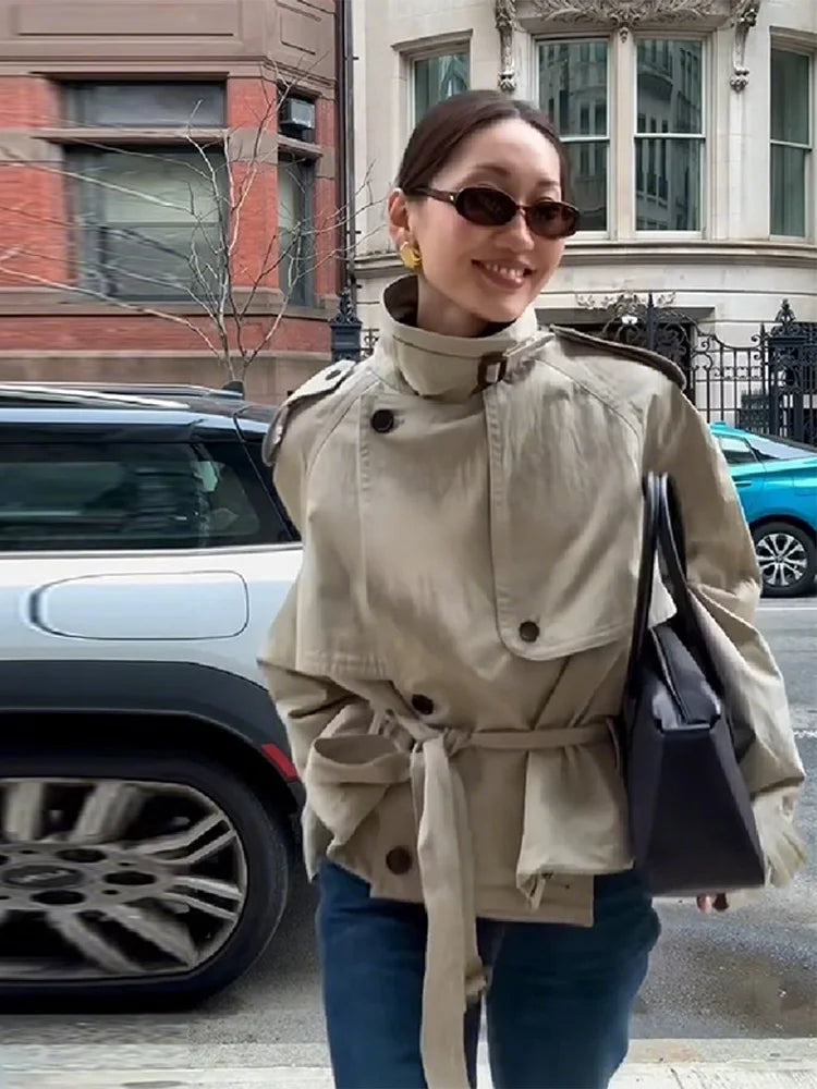 Vintage Oversized Trenchcoat für Damen – Schicker Mantel mit langen Ärmeln