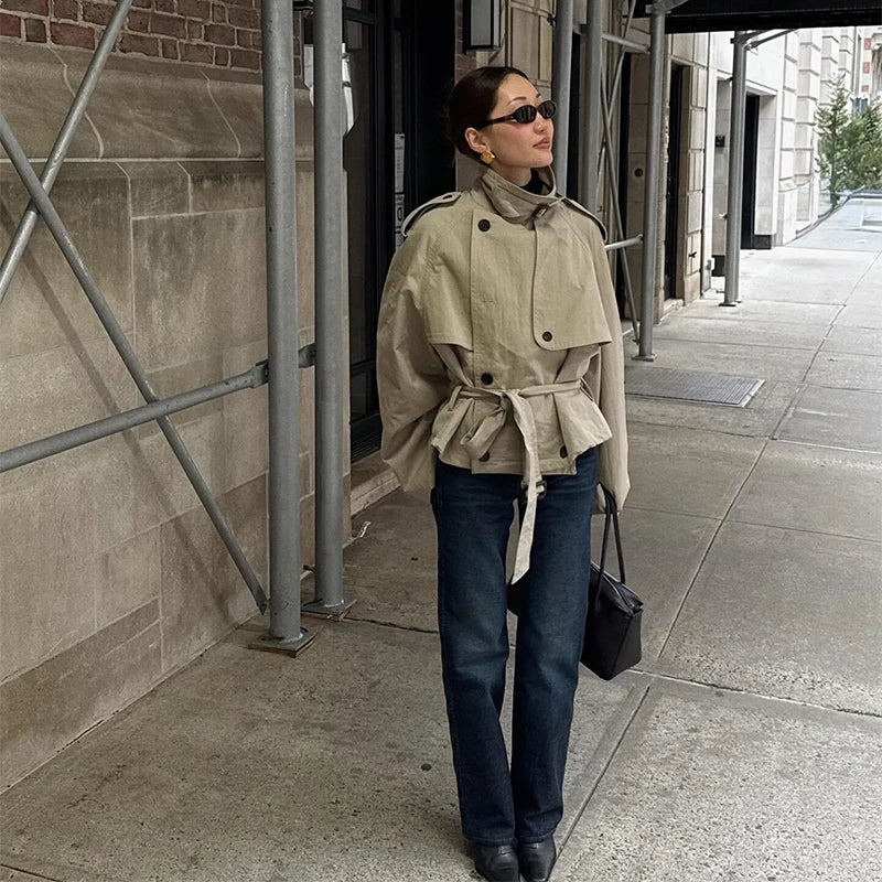 Vintage Oversized Trenchcoat für Damen – Schicker Mantel mit langen Ärmeln
