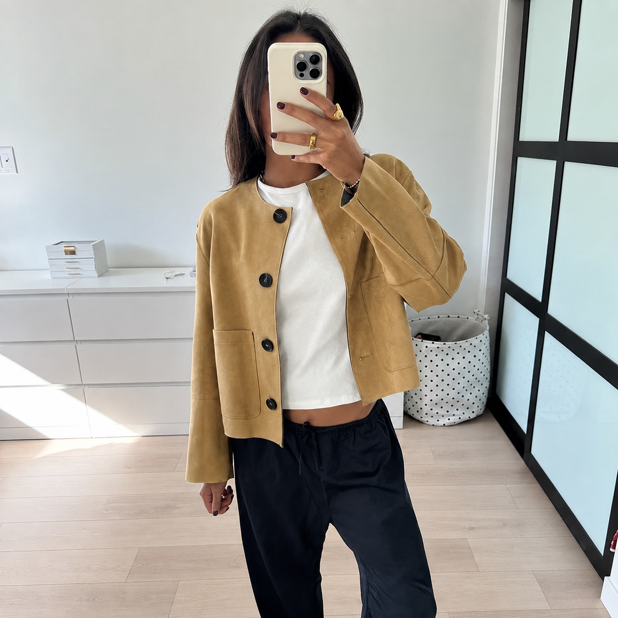 Veste Ruffa en daim doux