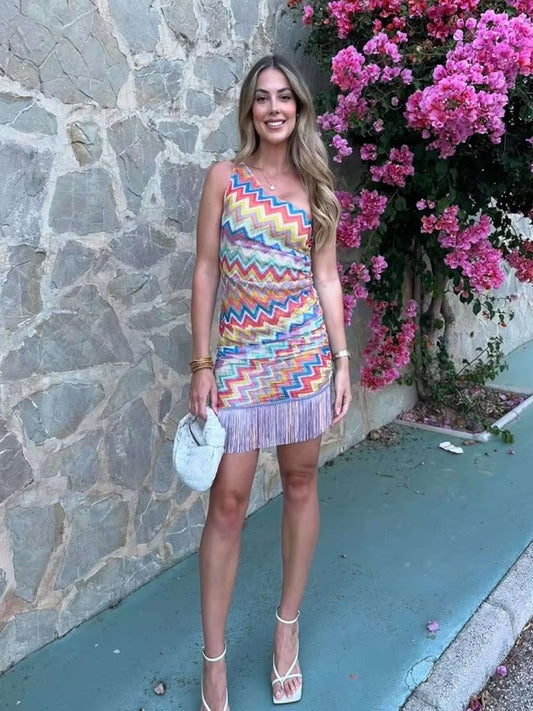 SEAME - Alessia Mini Dress Colorful S
