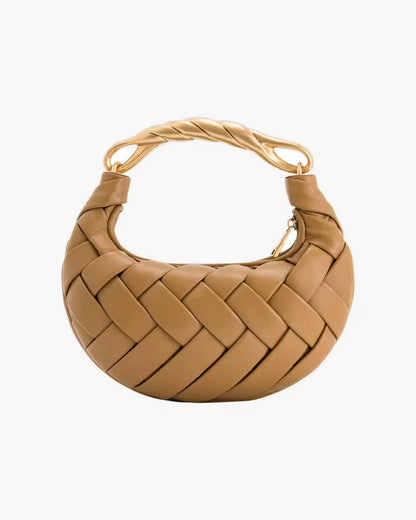 SEAME - Alexandra Hobo Mini Bag with Golden Handle Beige Regular