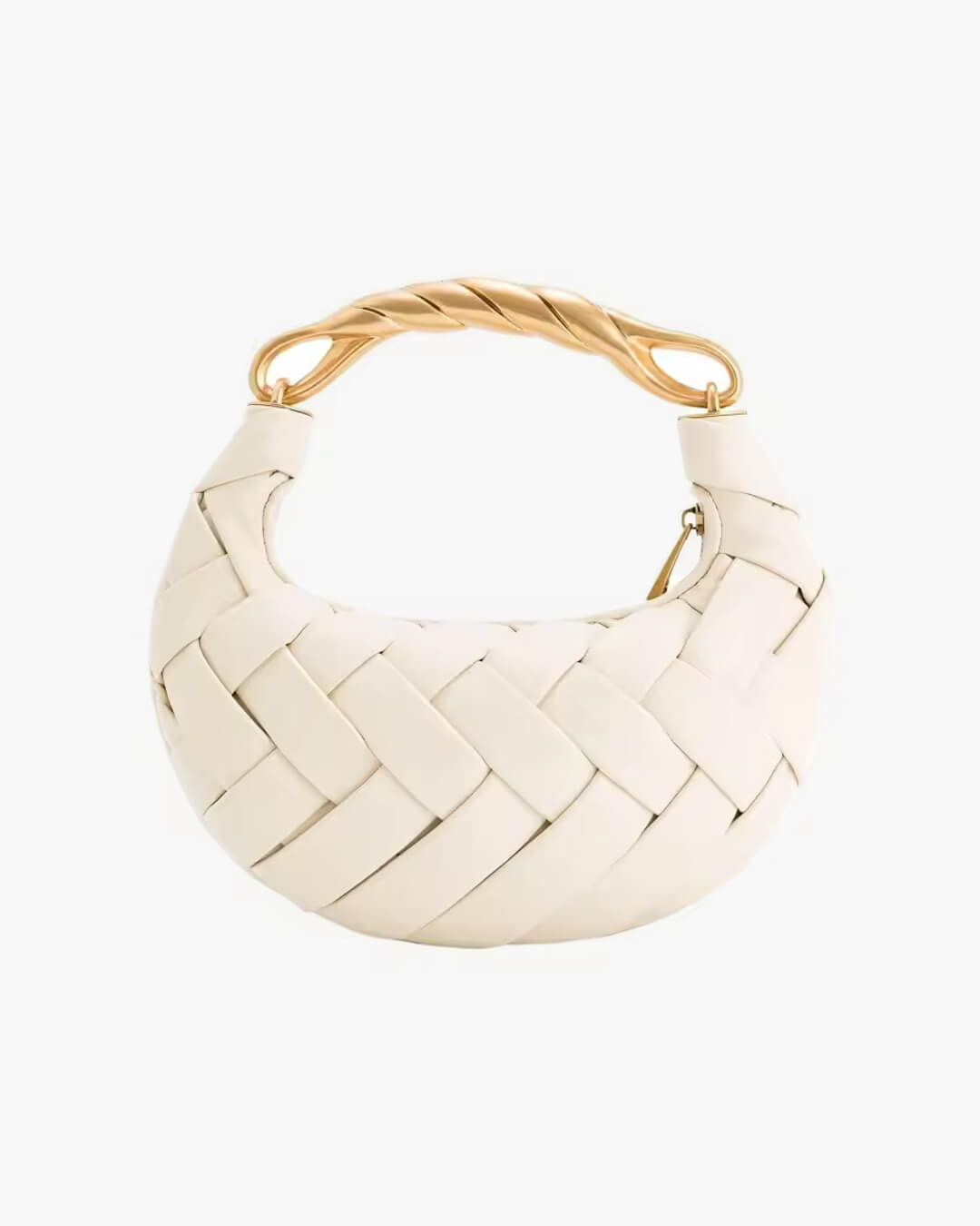 SEAME - Alexandra Hobo Mini Bag with Golden Handle White Regular
