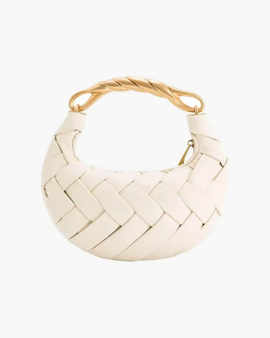 SEAME - Alexandra Hobo Mini Bag with Golden Handle White Regular