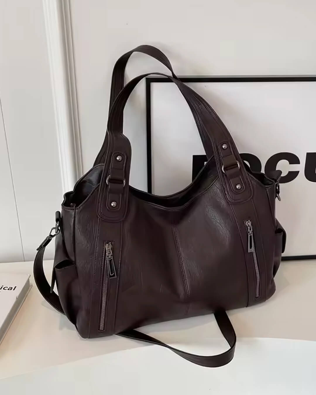 SEAME - Anna Crossbody Bag Beige Suede