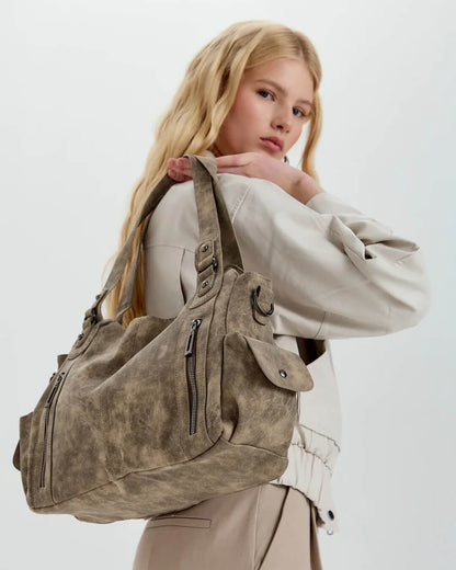 SEAME - Anna Crossbody Bag Beige Suede