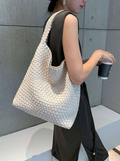 Seame - Cara Woven Shopper Bag Medium Black Medium