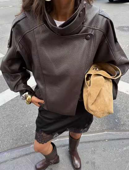 Cecil Asymmetrische Jacke in Lederoptik