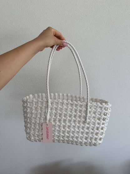 SEAME - Crishell Hollow Woven Bag White