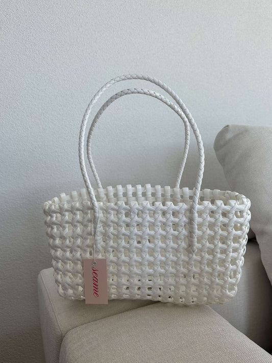 SEAME - Crishell Hollow Woven Bag White