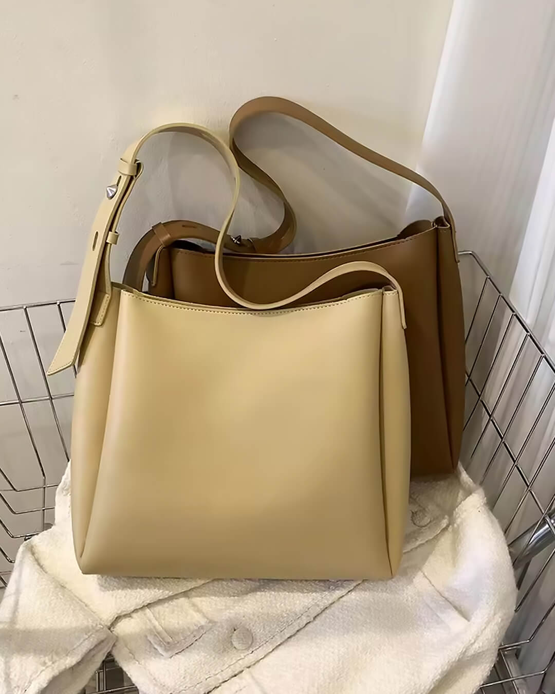 SEAME - Cynthia Vegan Leather Shopper Bag Black Regular
