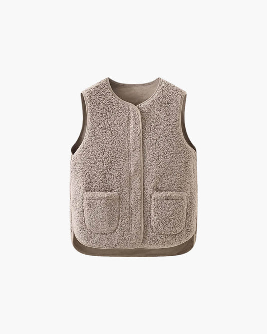SEAME - Ellen Fleece Vest Jacket Light Brown One Size