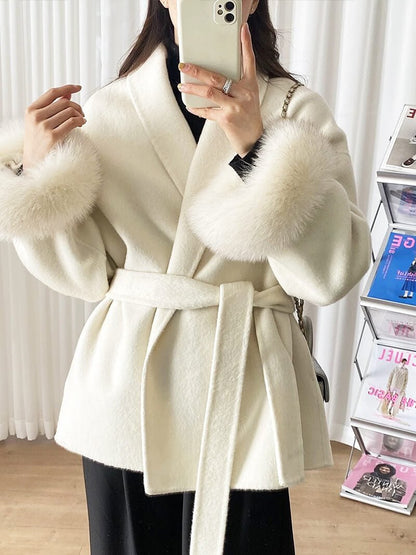 Seame - Grace Faux Fur Coat Black S