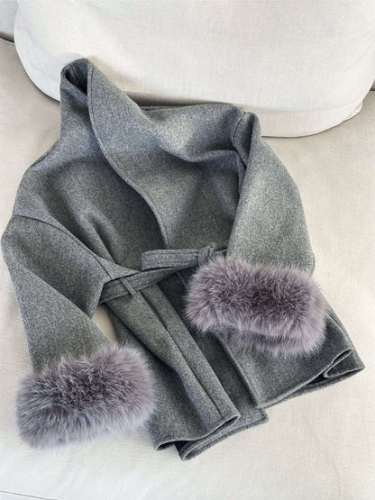 Seame - Grace Faux Fur Coat Black S