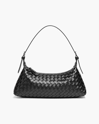 SEAME - Johanna Vegan Leather Woven Bag Black Regular
