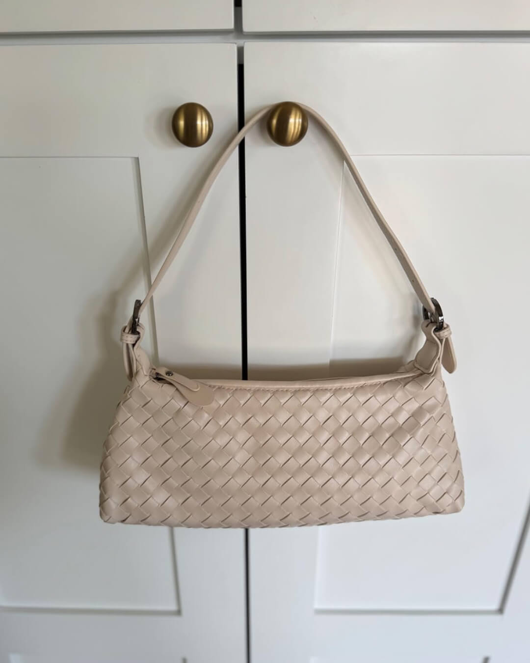 SEAME - Johanna Vegan Leather Woven Bag Black Regular