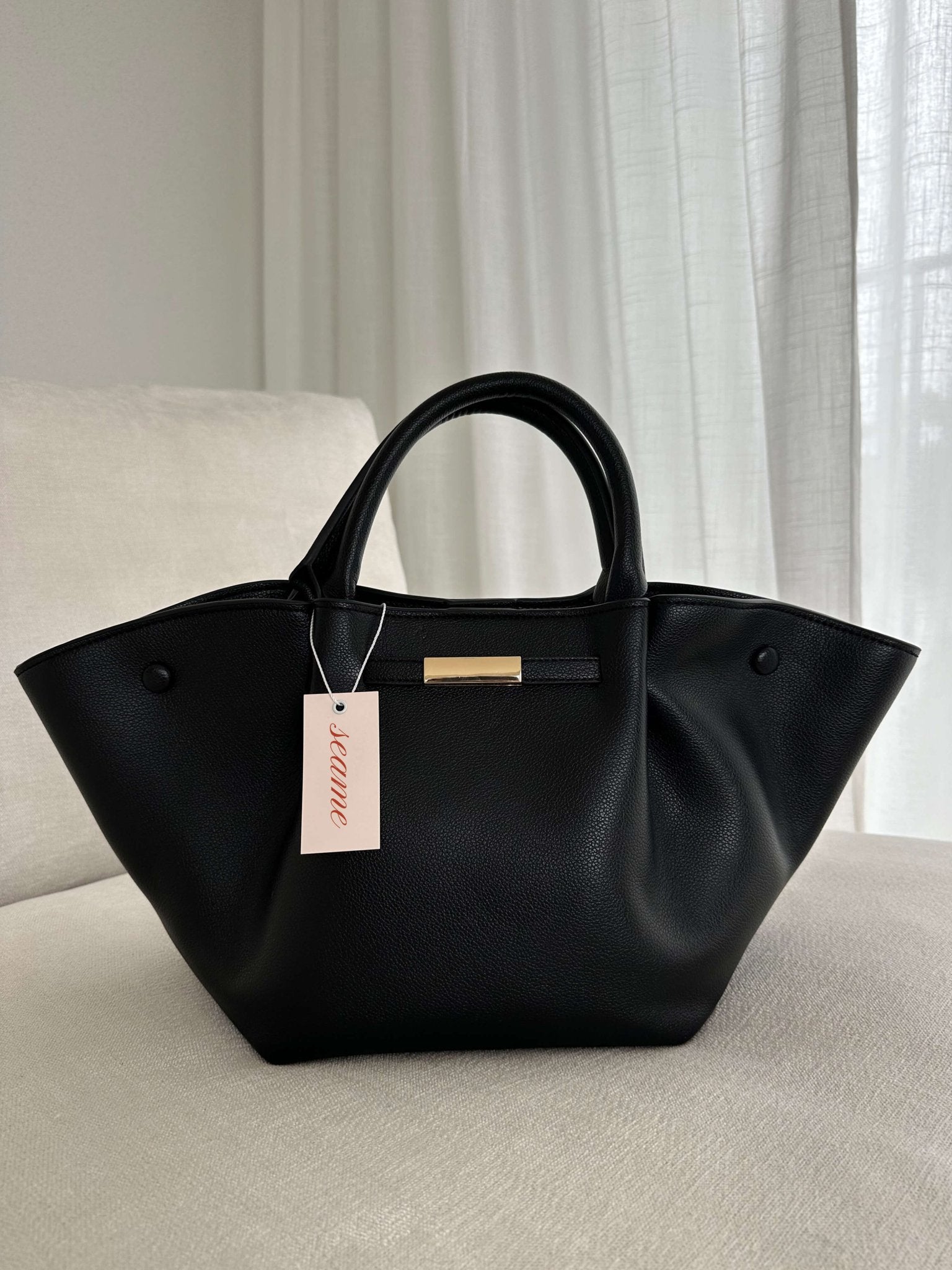 Seame - Melanie Faux Leather Bag Black