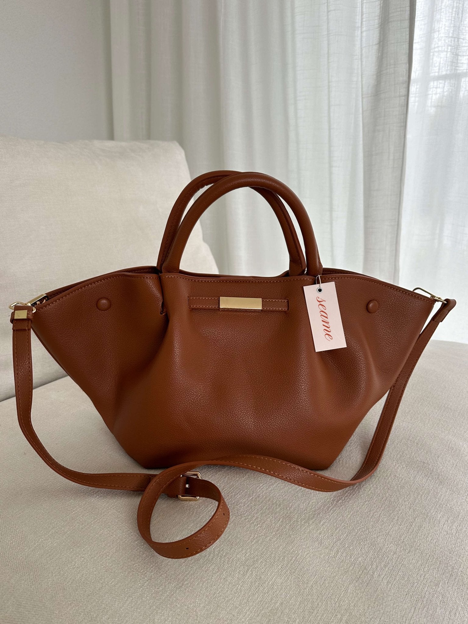 Seame - Melanie Faux Leather Bag Black