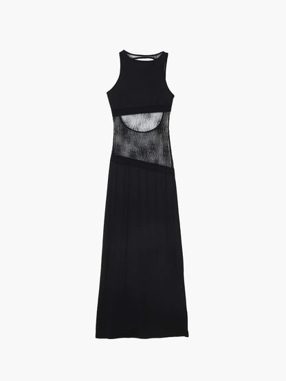 Seame - Nieve Maxi Dress with lace details Black S