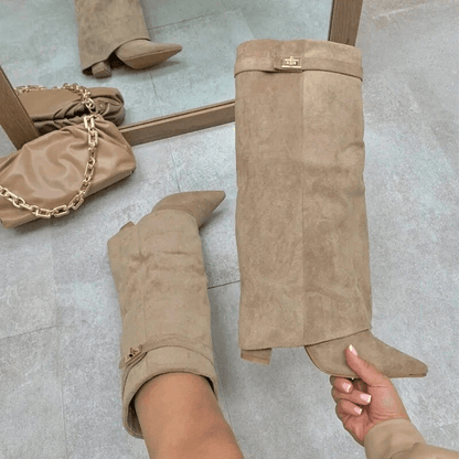 SEAME - Rachelle Suede Boots Taupe 36