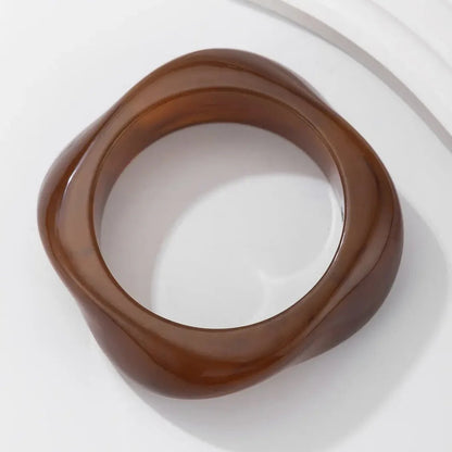 SEAME - SEAME - Geometric Acrylic Bangles for Women - Trendy Fashion Jewelry Brown