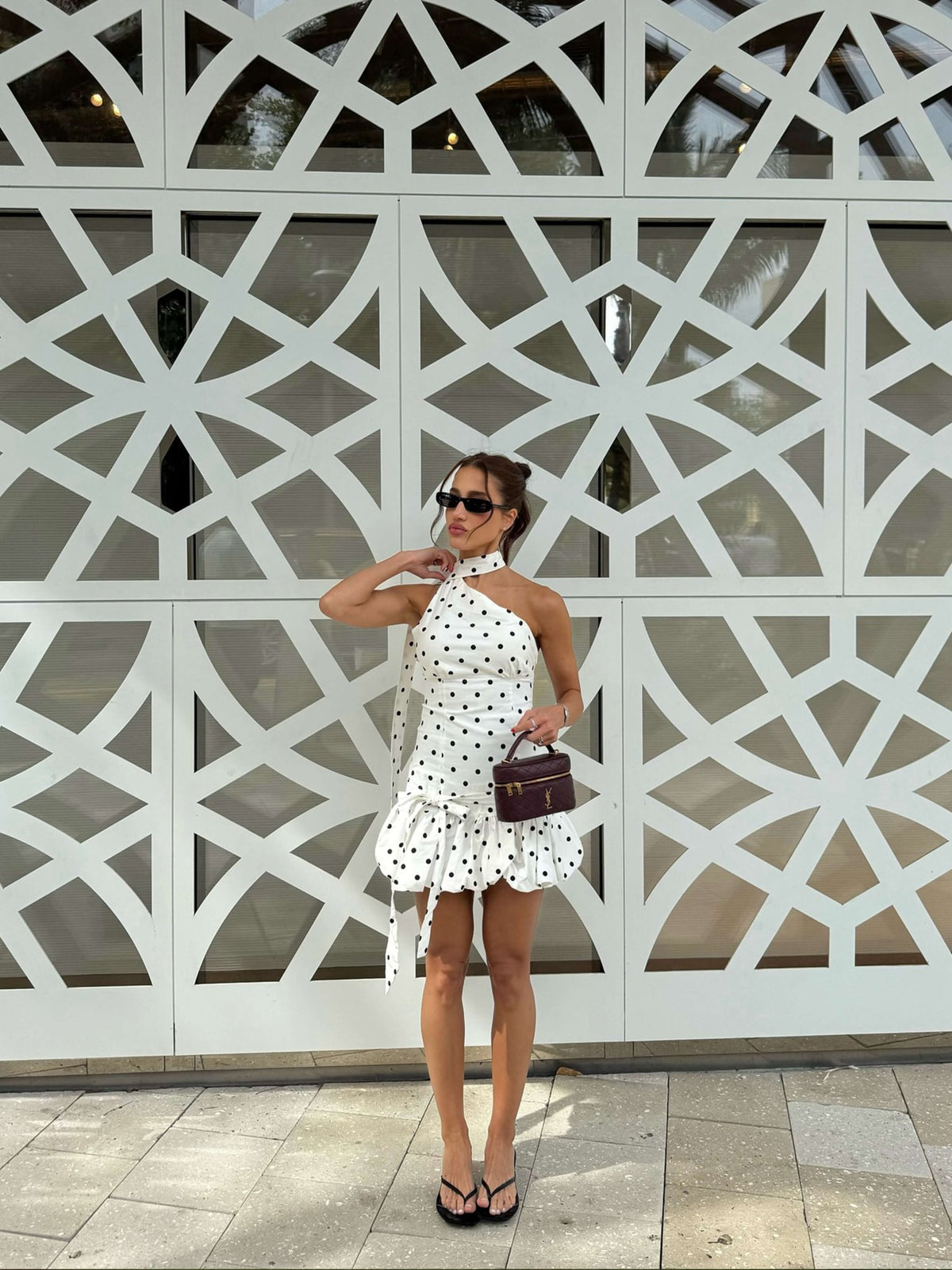 Seame - Tyra Polkadot Mini Dress White S